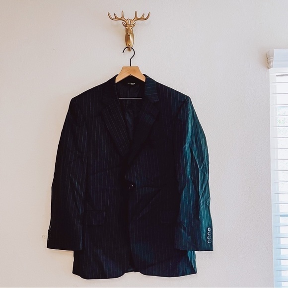 JOS A Bank Men's Dark Navy Blue/Blackish Blazer Suit & Trouser Pants Set Size L - Picture 1 of 9